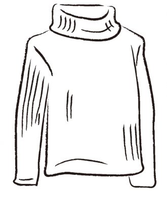 リブ編みのニットセーター